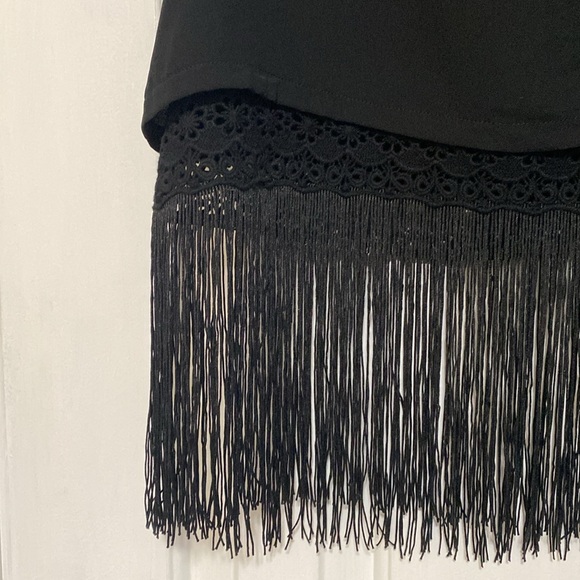 Jessica Simpson Black Top with Fringe - Picture 3 of 5
